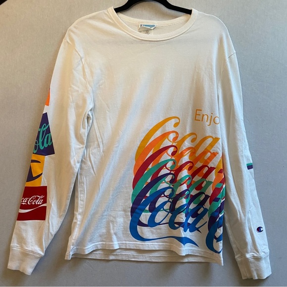 Champion x Coca Cola logo long sleeve tee Sz S - Picture 2 of 9